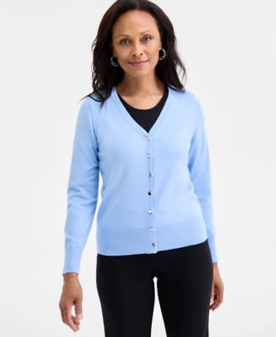 Jm Collection Womens V Neck Button Front Cardigan Macys Exclusive