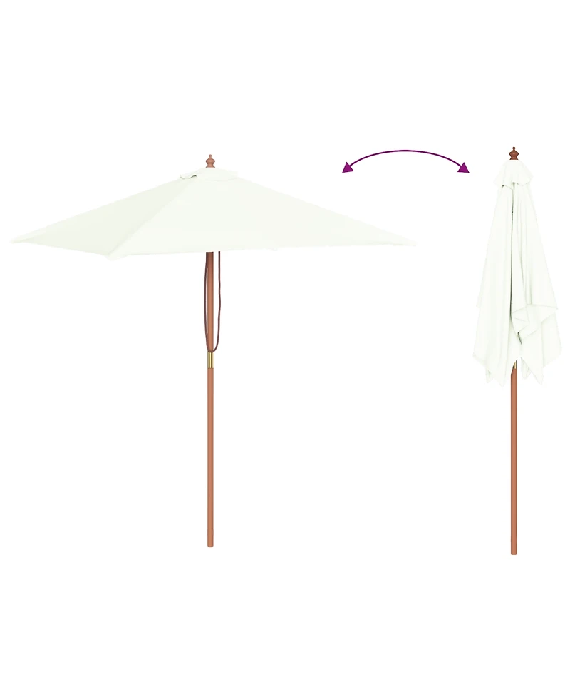 Outdoor Parasol with Wooden Pole 59.1"x78.7" Sand