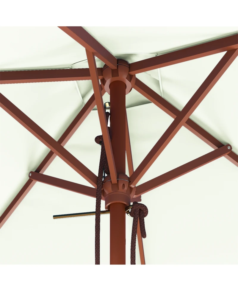 Outdoor Parasol with Wooden Pole 59.1"x78.7" Sand