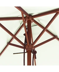 Outdoor Parasol with Wooden Pole 59.1"x78.7" Sand