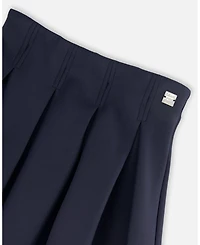 Deux par Girl Pleated Milano Skirt Navy Blue - Child