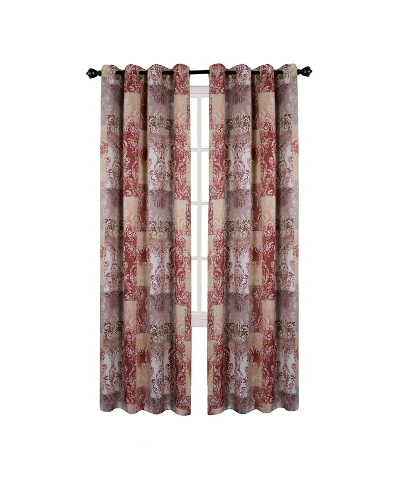 Kate Aurora Traditional Designs 2 Pack Atlanta Scroll Grommet Top Curtain Panels - in. Long