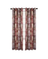 Kate Aurora Traditional Designs 2 Pack Atlanta Scroll Grommet Top Curtain Panels - in. Long