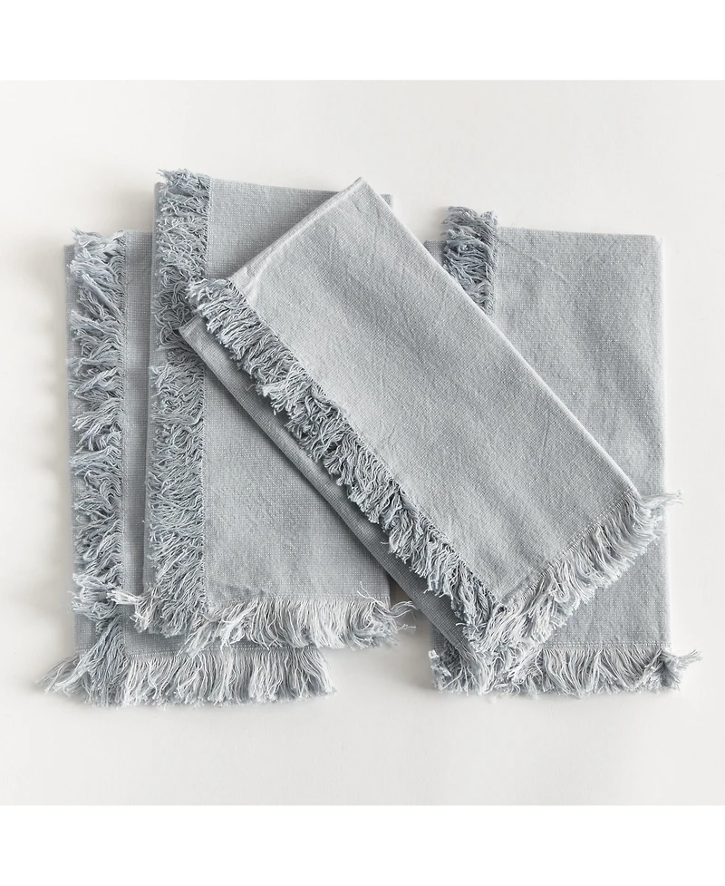 Napa Home & Garden Aura Dinner Napkins - Light Blue - Pre-Washed Cotton - 4pc
