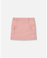 Deux par Girl Corduroy Skirt with Cargo Pockets Dusty Pink