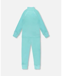 Deux par Girl Two-Piece Thermal Underwear Set Turquoise Blue