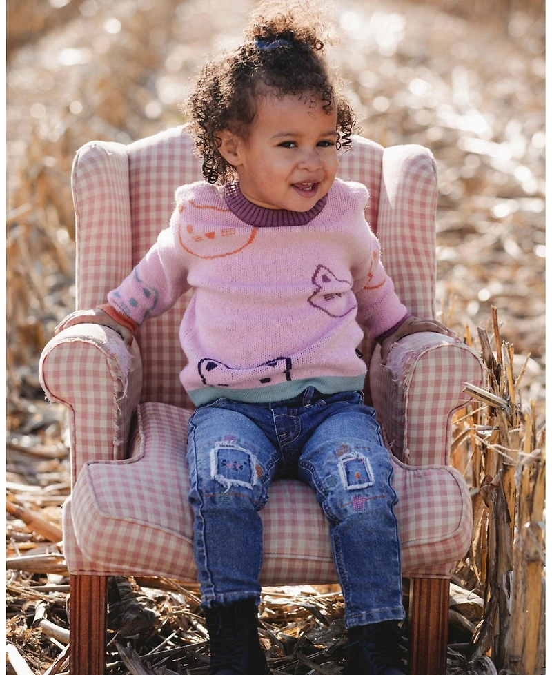 Deux par Big Girls Jeans Blue Denim with Embroideries