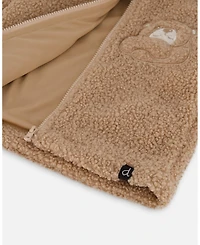 Deux par Baby Boys Sherpa Bear Hooded Zip Jacket Brown