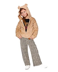 Deux par Girl Faux Fur Hooded Jacket Nougat