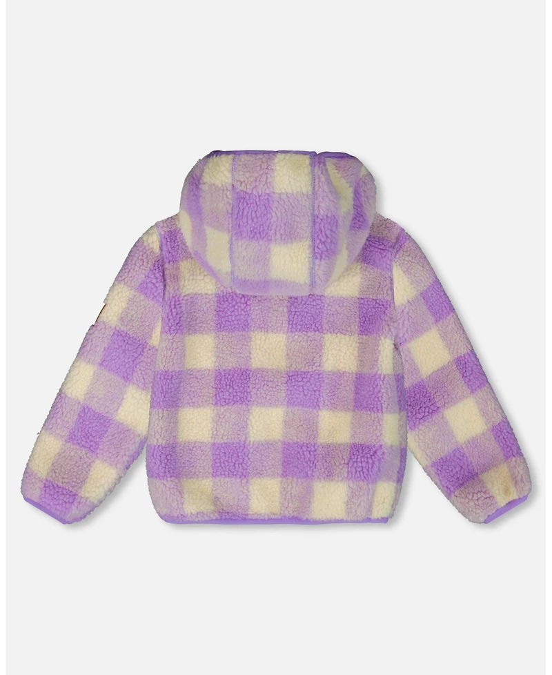 Deux par Girl Mid-Season Sherpa Jacket Lavender - Child
