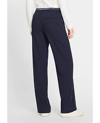 Olsen Women's Anna Fit Wide Leg Stretch Knit Drawstring Trouser