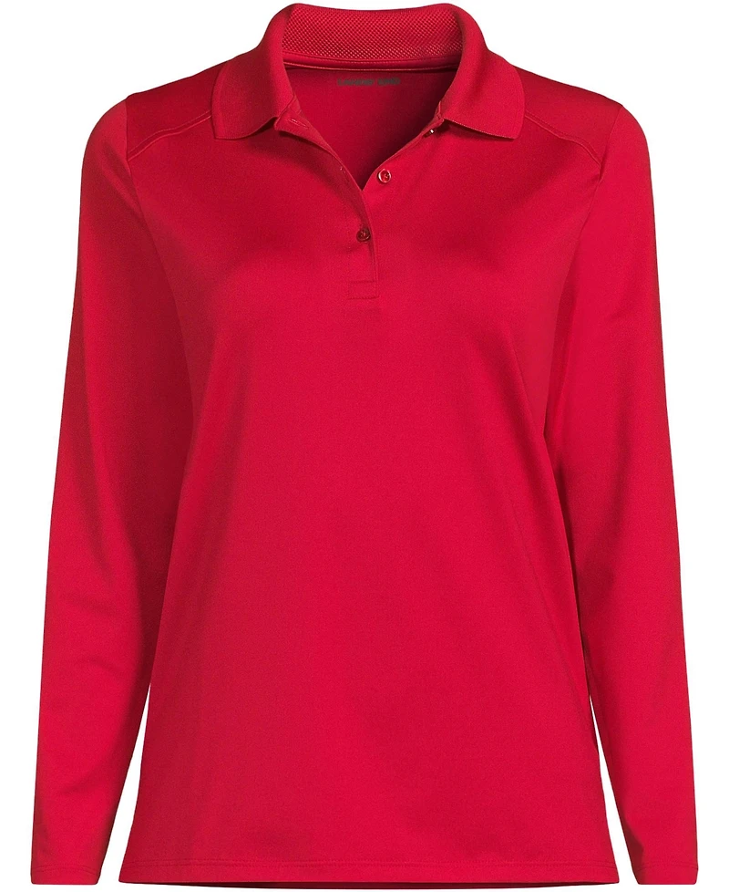 Lands' End Women's Long Sleeve Feminine Fit Rapid Dry Polo Shirt