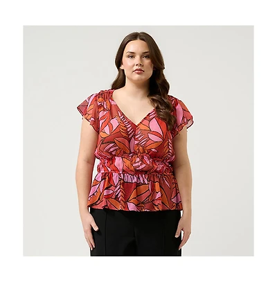 Estelle Aster Sheer Print Top