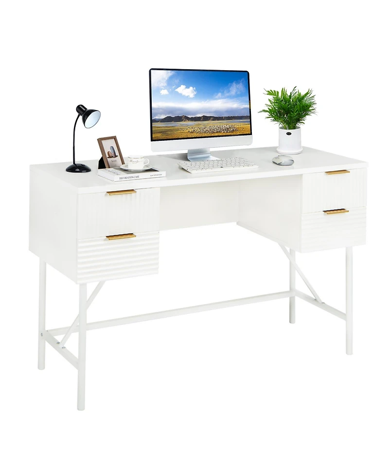 Mecale 48 Inch Home Office Computer Desk with 4 Drawers
