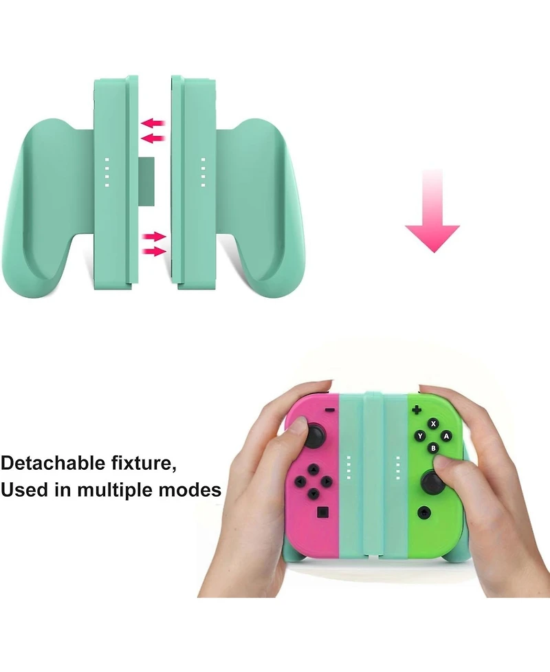 Nbcp Switch Joy-Con Detachable Grip, Compatible with Nintendo Switch/Switch Oled, Light Green, Ergonomic Comfort for Long Sessions