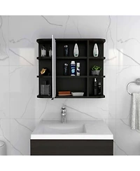 Slickblue Wall Mounted Bathroom Cabinet with 6 Storage Shelves for Toiletries and Essentials