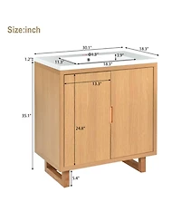 Casainc 30" Solid Wood Bathroom Vanity Set with Sink and Storage Cabinet, Durable & Elegant
