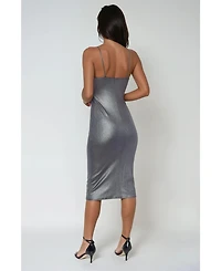 Bebe Women's Foil Rib Midi Dress