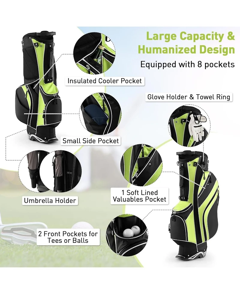 Mecale Golf Stand Bag Lightweight and Portable Golf Cart Bag with Shoulder Strap