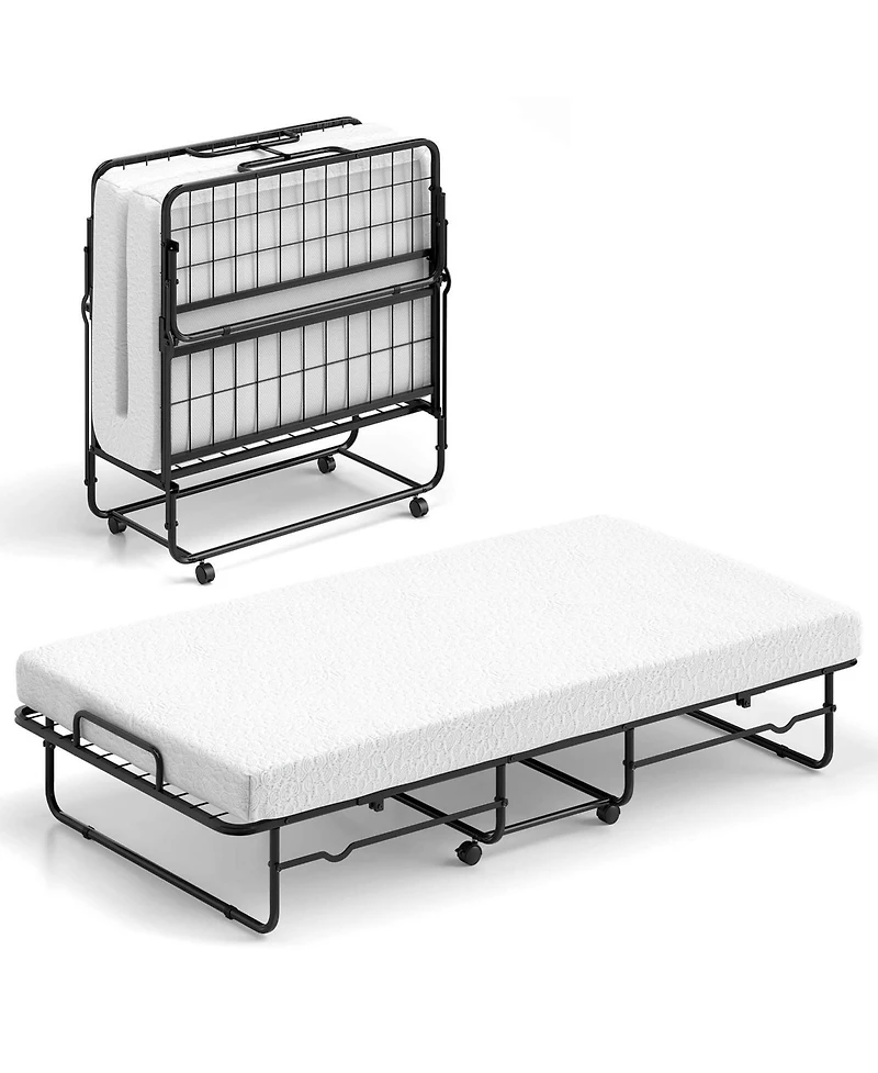 Costway Twin Size Folding Bed 38" x 75" Rollaway Guest Bed Portable Sleeper Bed