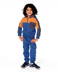 Deux par Big Boys Full Zip Fleece Color Block Sweatshirt