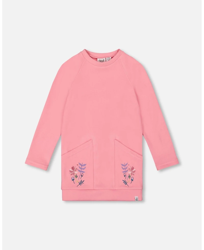 Deux par Girl Super Soft Tunic Tee with Embroidered Pockets Light Pink