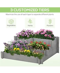 Outsunny 3 Tier Raised Garden Bed for Vegetables,