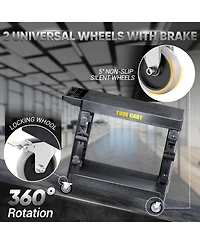 Silvel 46 in. 2 Tier Flat Top Rolling Tool Cart with Wheels, Industrial Commercial/ Service Tool Cart, Pp