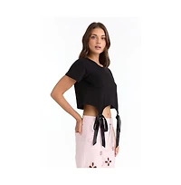 The Noli Shop Women's Diana Satin Bow Shirt - White