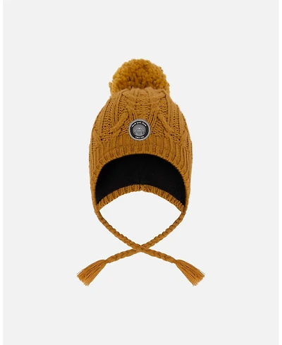 Deux par Boy Lined Winter Hat with Pompom Brown Sugar - Toddler|Child