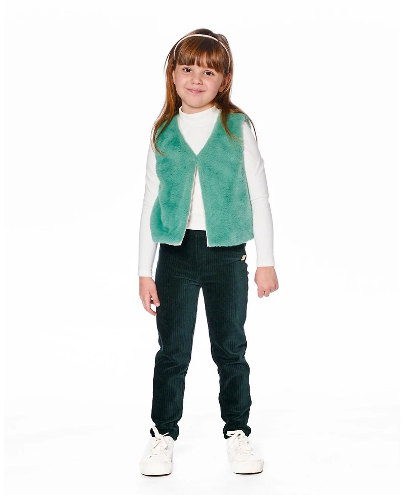 Deux par Big Girls Reversible Faux Fur Vest