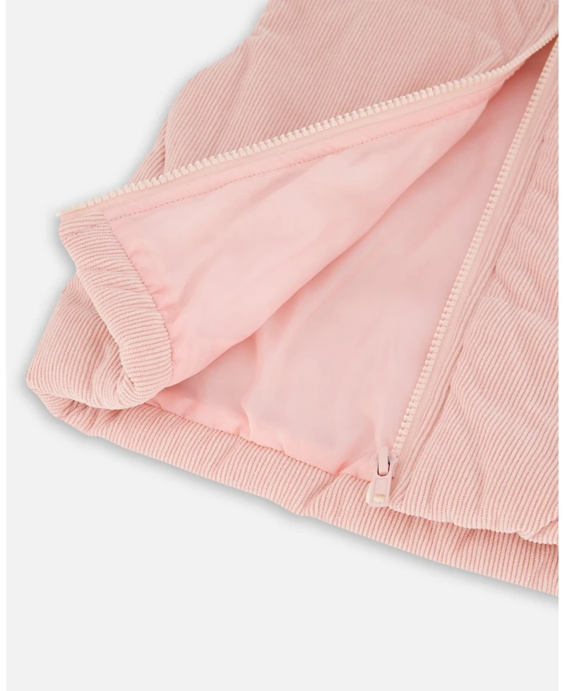 Deux par Toddler Girls Corduroy Puffy Sleeveless Vest Dusty Pink - Toddler|Child