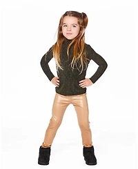 Deux par Girl Stretch Shiny Leggings Golden Beige - Toddler|Child