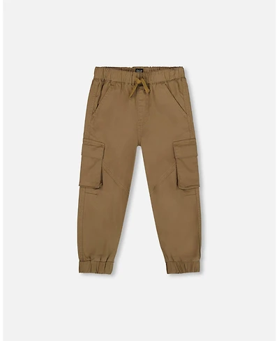 Deux par Baby Boys Twill Jogger Cargo Pants Taupe