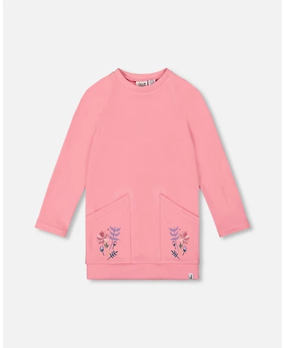 Deux par Girl Super Soft Tunic Tee with Embroidered Pockets Light Pink