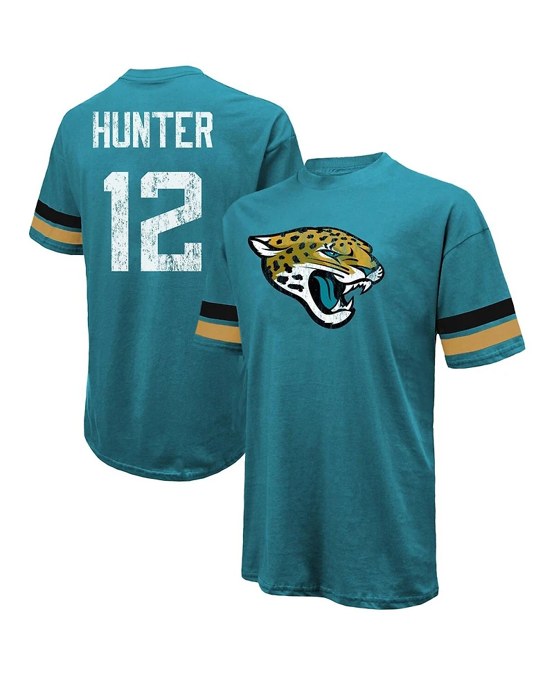 Majestic Threads Men's Travis Hunter Teal Jacksonville Jaguars 2025 Nfl Draft First Round Pick Oversized T-Shirt