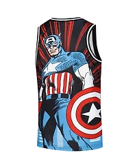 Lids Big Boys and Girls Black Captain America Print Mesh Fashion Jersey
