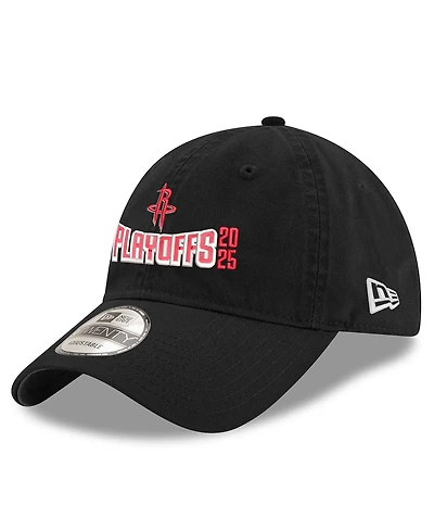 New Era Men's Black Houston Rockets 2025 Nba Playoffs 9TWENTY Adjustable Hat