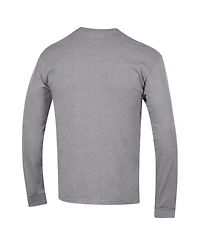 Champion Men's Heather Gray Ohio State Buckeyes Arch Over Logo 2-Hit Long Sleeve T-Shirt