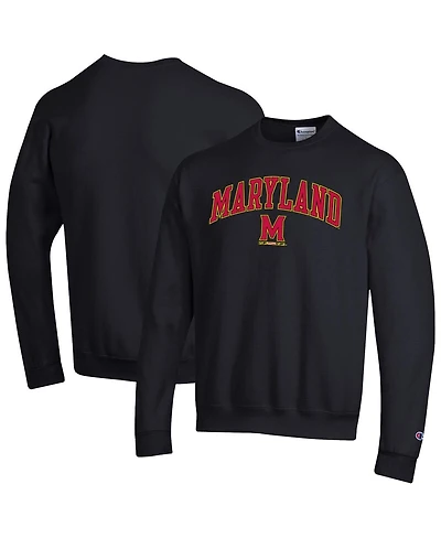 Champion Men's Black Maryland Terrapins Arch Over Logo Pullover Sweatshirt