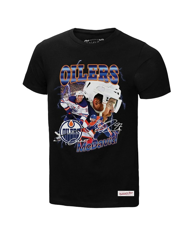 Mitchell & Ness Men's Connor McDavid Black Edmonton Oilers 2.0 Player Graphic T-Shirt