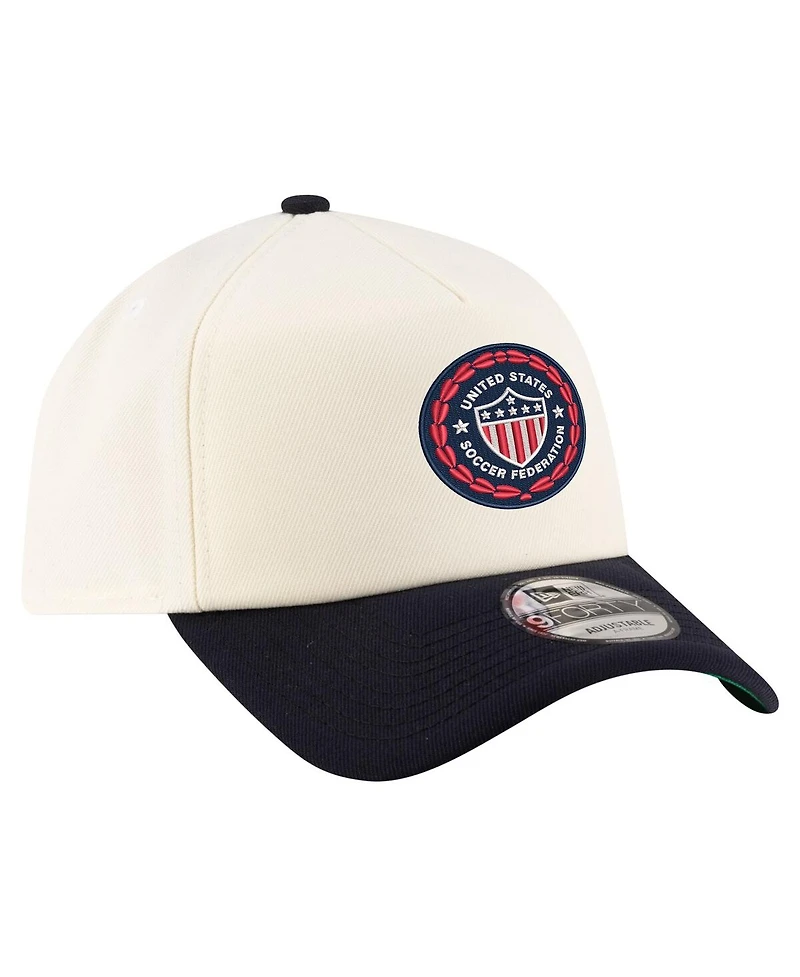 New Era Men's Cream Usmnt Retro Foam 9FORTY Adjustable Hat