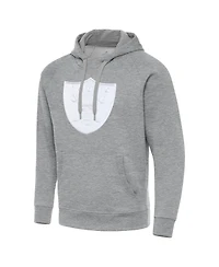 Antigua Men's Heather Gray Las Vegas Raiders Victory Pullover Hoodie