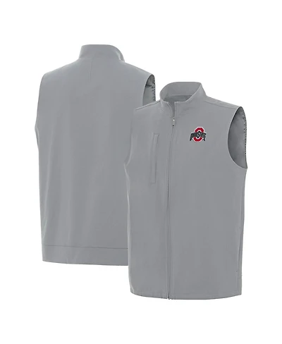 Antigua Men's Gray Ohio State Buckeyes Regard Full-Zip Vest