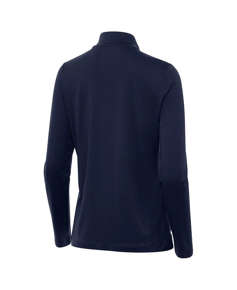 Antigua Women's Navy Michigan Wolverines Reprocess Quarter-Zip Sweatshirt
