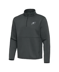 Antigua Men's Pewter Philadelphia Eagles Twist Quarter-Zip Pullover