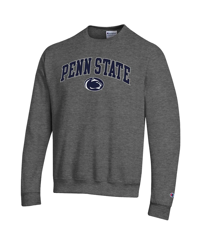 Champion Men's Heather Charcoal Penn State Nittany Lions Arch Over Logo Pullover Sweatshirt
