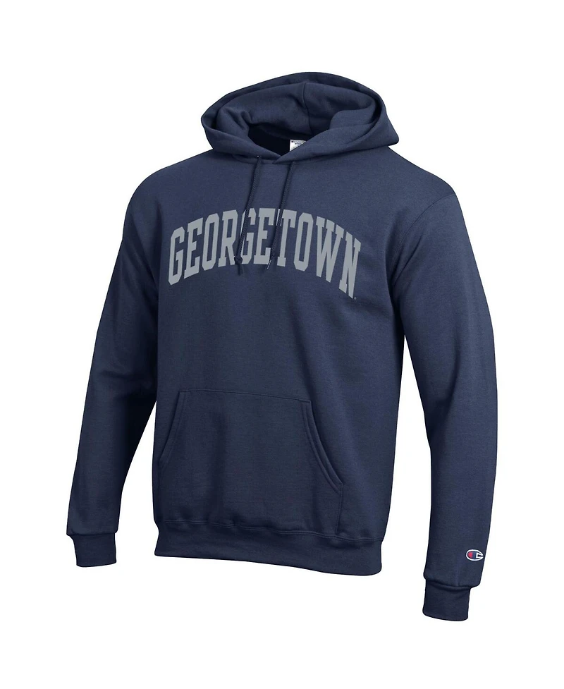 Champion Men's Navy Georgetown Hoyas Basic Arch Fleece Pullover Hoodie