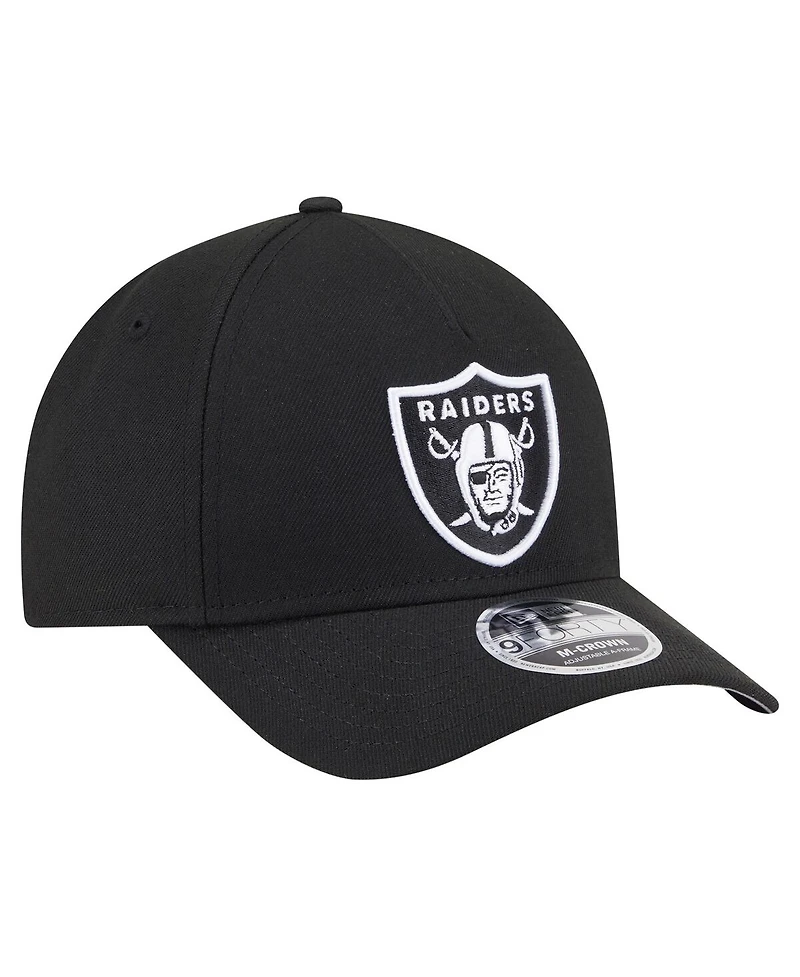 New Era Men's Black Las Vegas Raiders Team Collection 9FORTY M-Crown A-Frame Adjustable Hat