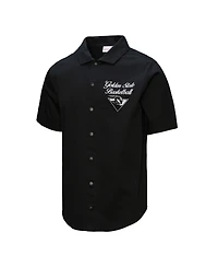 Mitchell & Ness Men's Black Golden State Warriors Hardwood Classics Camp Shirt